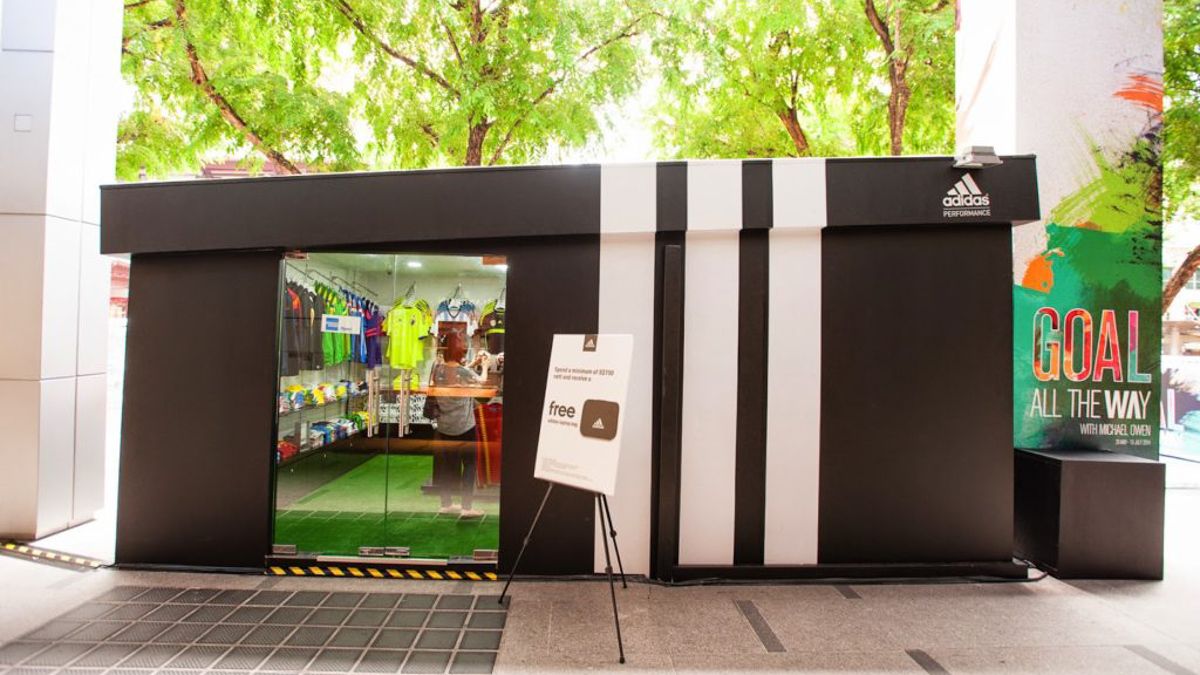 Adidas pop-up shop in Singapore