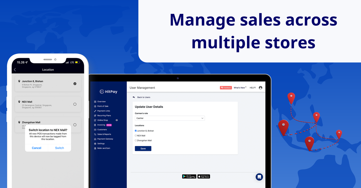 How to use HitPay’s multi-location POS system to manage sales across multiple stores