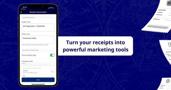 Turn your receipts into powerful marketing tools with HitPay’s receipt maker for businesses