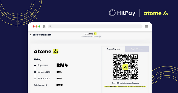 Accept Atome BNPL payments with Malaysia's best payment gateway